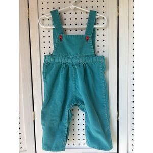 Handmade Corduroy Baby Girl Bib Overalls Teal No Size Approx. 12m Months